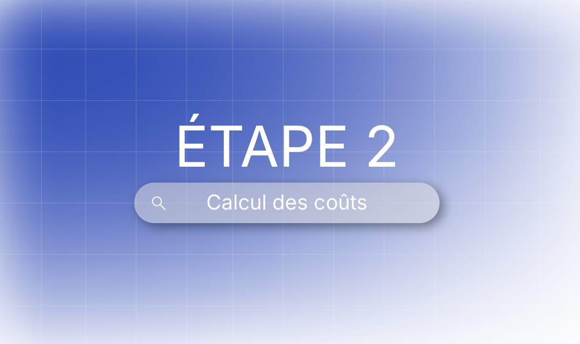 Illustration de l’étape 2 dans le développement de dispositifs médicaux spécifiques, mettant en avant le calcul des coûts