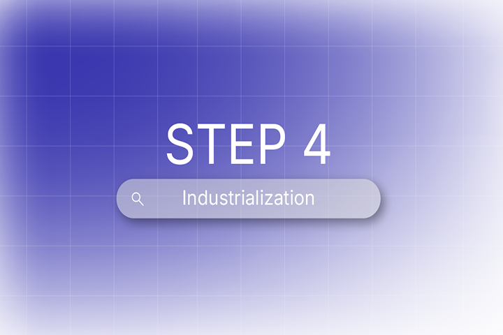 Illustration of step 4 in custom medical devices, showcasing industrialization