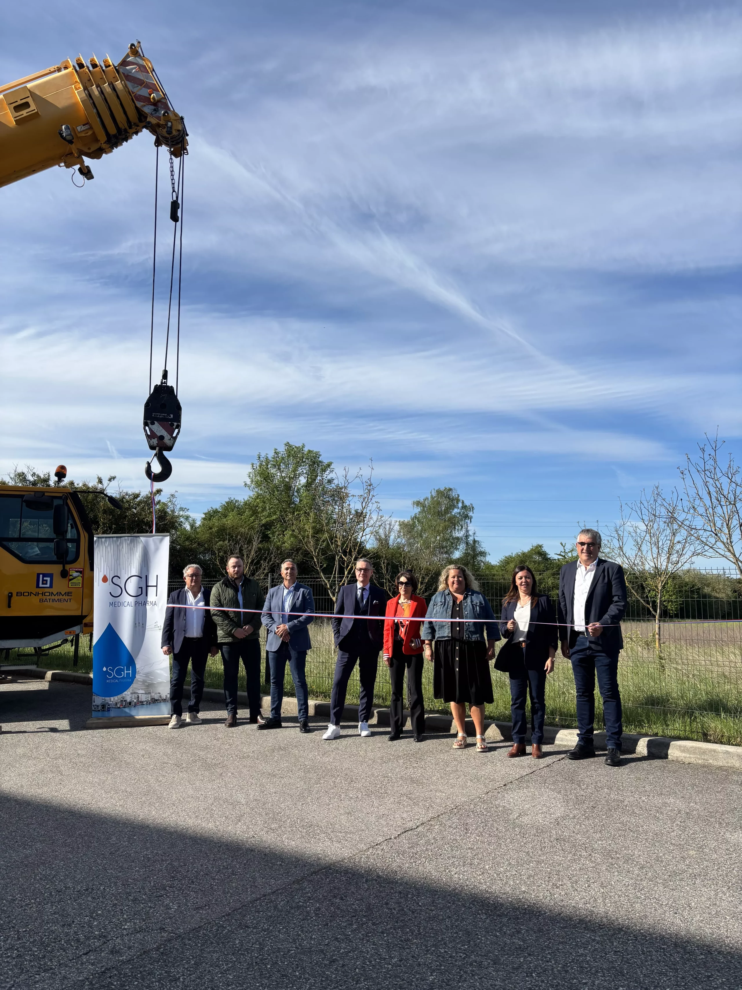 Olivier Derouard, elected officials, and partners at the Stiplastics expansion ceremony